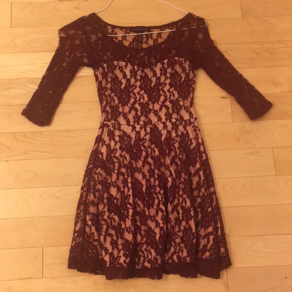 Burgundy lace dress